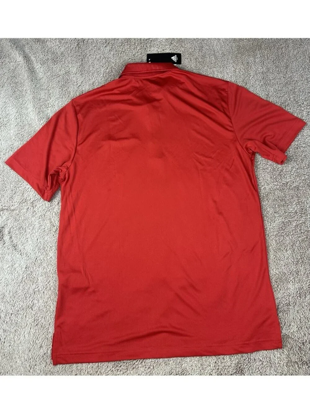NWT Adidas Golf Polo Shirt Mens Large Red Johnson & Johnson Performance UPF 50+